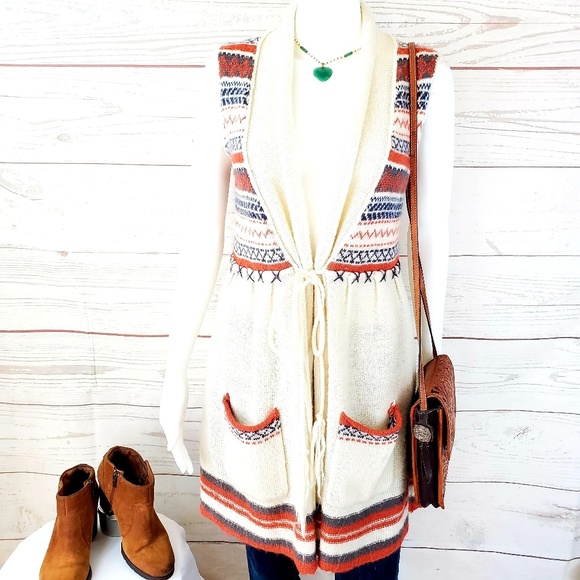 Free People adorable sleeveless long sweater - Picture 2 of 6